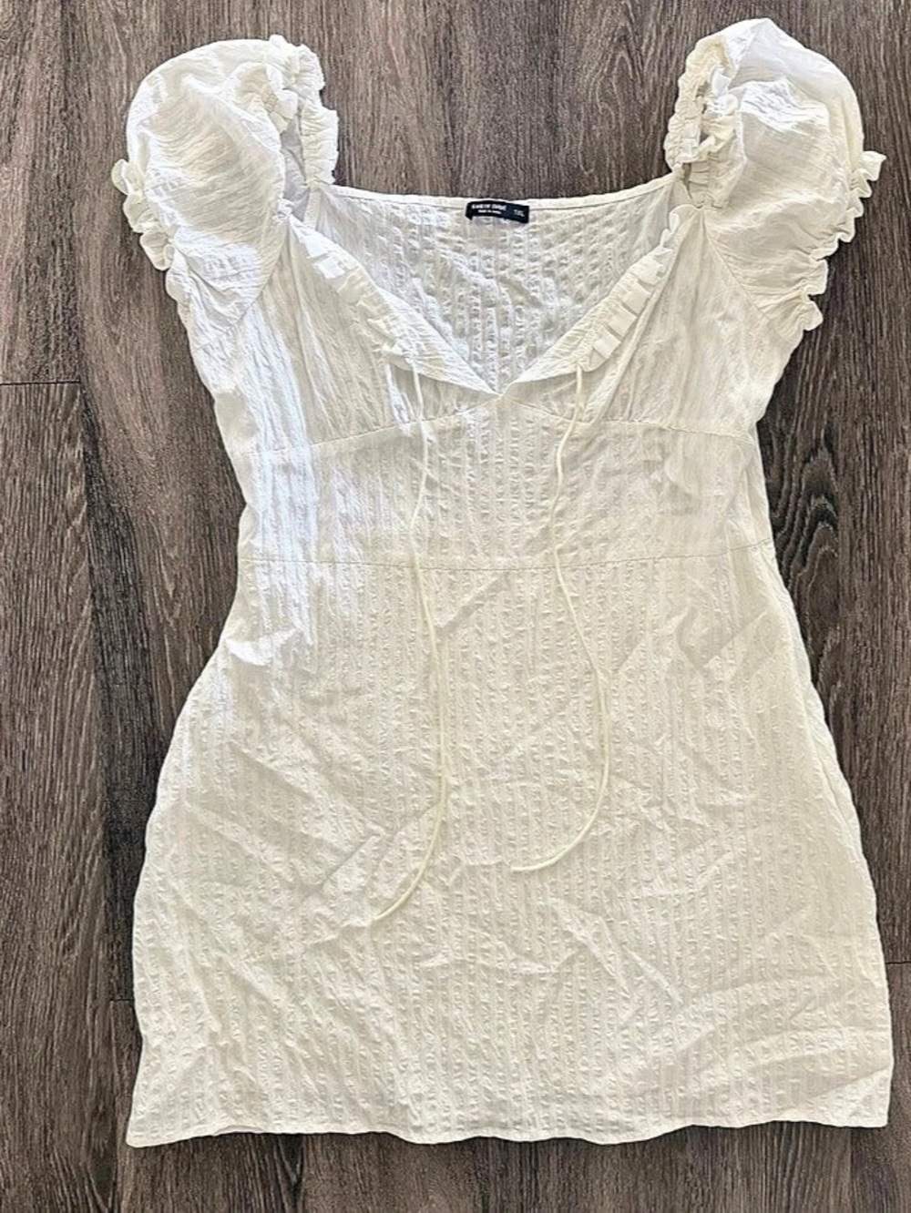 SHEIN White Ruffle Sleeve Mini Dress